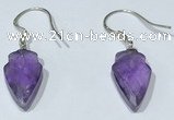 NGE422 9*15mm arrowhead-shaped amethyst earrings wholesale