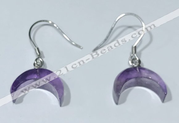 NGE432 10*14mm moon-shaped amethyst earrings wholesale