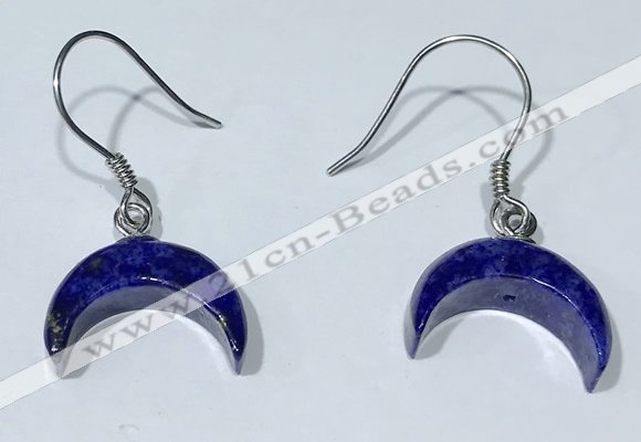 NGE434 10*14mm moon-shaped lapis lazuli earrings wholesale