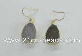 NGE45 12*15mm - 13*18mm teardrop druzy agate earrings