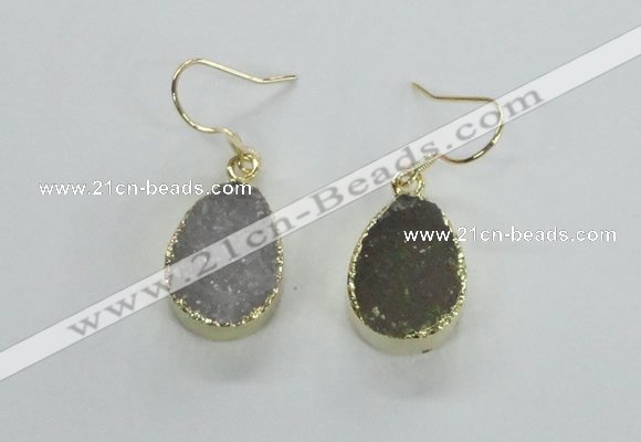 NGE45 12*15mm - 13*18mm teardrop druzy agate earrings