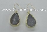 NGE46 15*20mm - 16*22mm teardrop druzy agate earrings