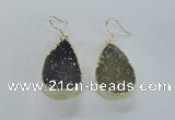 NGE47 20*28mm - 22*30mm teardrop druzy agate earrings