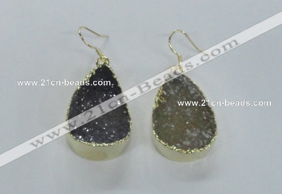 NGE47 20*28mm - 22*30mm teardrop druzy agate earrings