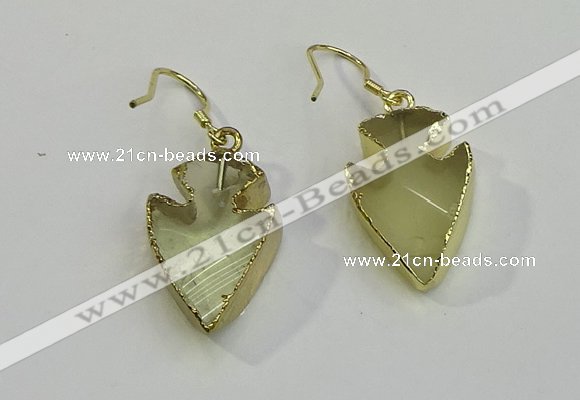 NGE5001 16*20mm - 18*25mm arrowhead lemon quartz earrings