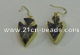 NGE5005 18*25mm - 20*30mm arrowhead labradorite earrings