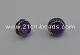 NGE5016 12mm freeform druzy agate gemstone earrings wholesale