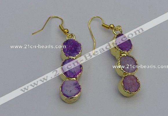 NGE5043 10*30mm - 10*32mm druzy agate gemstone earrings wholesale