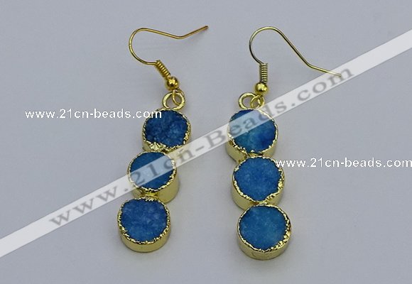 NGE5045 10*30mm - 10*32mm druzy agate gemstone earrings wholesale