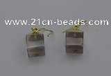 NGE5080 10*15mm cube white crystal gemstone earrings wholesale