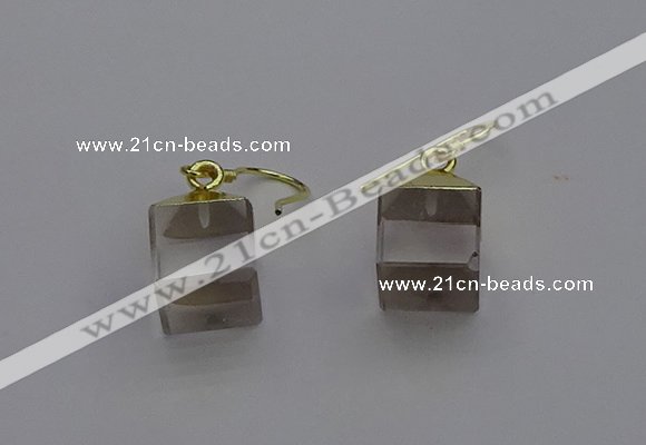 NGE5080 10*15mm cube white crystal gemstone earrings wholesale