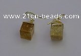 NGE5083 10*15mm cube citrine gemstone earrings wholesale