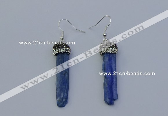 NGE5100 10*35mm - 15*45mm freeform blue kyanite earrings