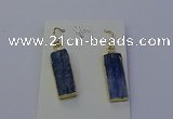 NGE5102 9*25mm rectangle blue kyanite earrings wholesale