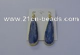 NGE5105 13*40mm flat teardrop blue kyanite earrings wholesale