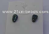 NGE5110 5*8mm freeform plated druzy quartz earrings wholesale