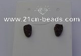 NGE5116 5*8mm freeform plated druzy quartz earrings wholesale