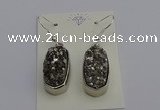 NGE5121 10*22mm - 12*25mm freeform plated druzy quartz earrings