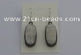 NGE5140 10*22mm - 12*25mm freeform plated druzy quartz earrings