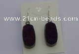 NGE5145 10*22mm - 12*25mm freeform plated druzy quartz earrings