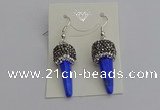 NGE5168 10*30mm faceted cone white howlite turquoise earrings