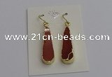 NGE5171 10*28mm - 10*30mm flat teardrop mookaite earrings