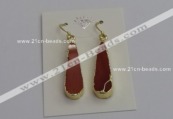 NGE5171 10*28mm - 10*30mm flat teardrop mookaite earrings