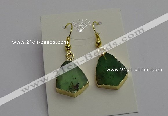 NGE5175 15*20mm australia chrysoprase earrings wholesale