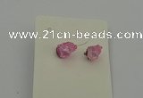 NGE5182 5*8mm - 6*10mm nuggets plated druzy quartz earrings