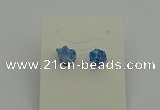 NGE5185 5*8mm - 6*10mm nuggets plated druzy quartz earrings