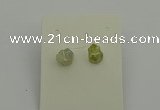 NGE5186 5*8mm - 6*10mm nuggets plated druzy quartz earrings