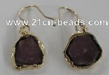 NGE52 10*12mm - 13*15mm freeform tourmaline gemstone earrings