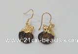 NGE56 12*16mm - 13*18mm ammonite gemstone earrings wholesale