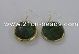 NGE59 30mm flat round agate gemstone earrings wholesale