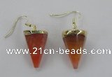 NGE61 14*20mm - 15*22mm cone agate gemstone earrings wholesale