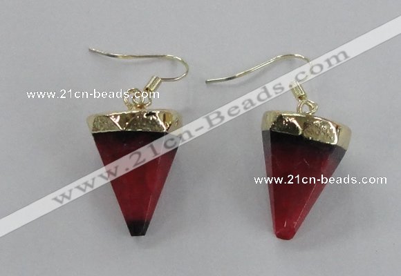 NGE62 14*20mm - 15*22mm cone agate gemstone earrings wholesale