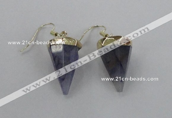 NGE63 14*20mm - 15*22mm cone agate gemstone earrings wholesale