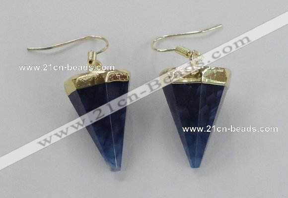 NGE64 14*20mm - 15*22mm cone agate gemstone earrings wholesale