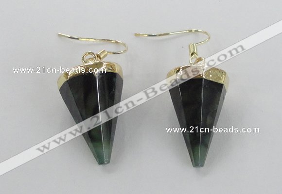 NGE65 14*20mm - 15*22mm cone agate gemstone earrings wholesale