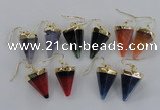 NGE66 14*20mm - 15*22mm cone agate gemstone earrings wholesale