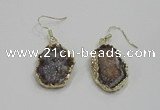 NGE80 18*25mm - 20*25mm freeform druzy agate gemstone earrings