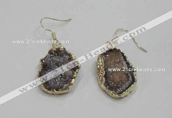 NGE80 18*25mm - 20*25mm freeform druzy agate gemstone earrings