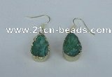 NGE83 13*18mm teardrop druzy agate gemstone earrings wholesale