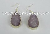 NGE95 20*30mm teardrop druzy agate gemstone earrings wholesale