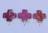 NGP03 5PCS 45*45mm cross dyed imperial jasper pendants wholesale