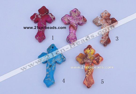 NGP04 5PCS 38*60mm cross dyed imperial jasper pendants wholesale