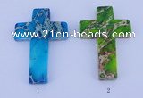 NGP05 5PCS 40*60mm cross dyed imperial jasper pendants wholesale