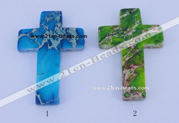 NGP05 5PCS 40*60mm cross dyed imperial jasper pendants wholesale