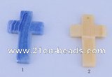 NGP06 5PCS 40*60mm cross blue lace agate pendants wholesale