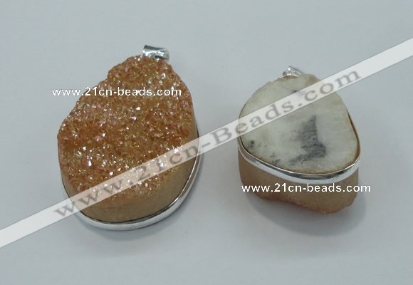 NGP1001 25*35mm - 35*45mm freeform druzy agate beads pendant